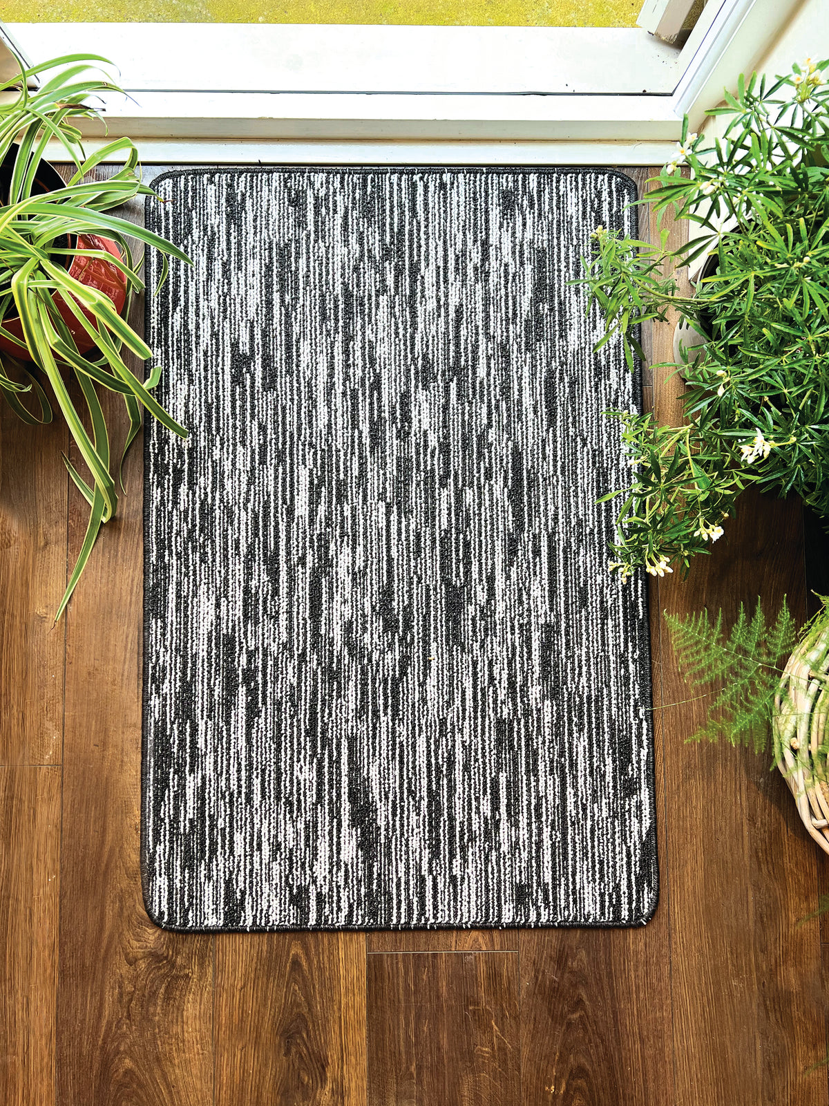 My Mat Stain Resistant Durable - Charcoal Broken Stripe