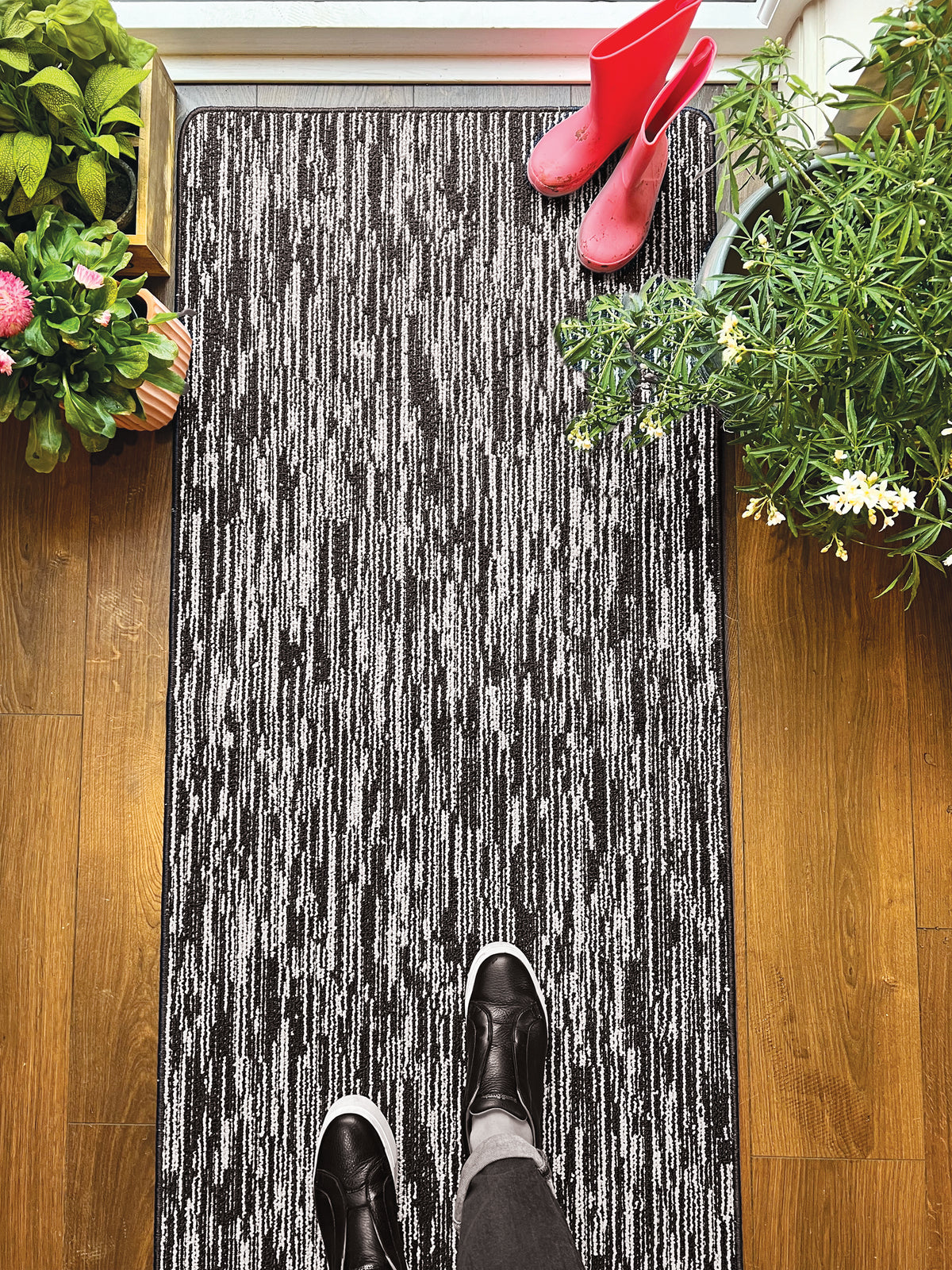 My Mat Stain Resistant Durable - Charcoal Broken Stripe