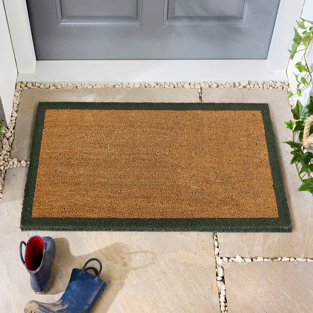 My Mat Printed Coir Border Green