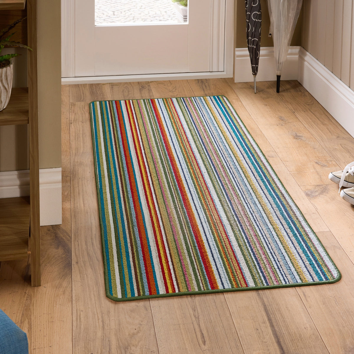 My Mat Stain Resistant Candy Multi Green Stripe