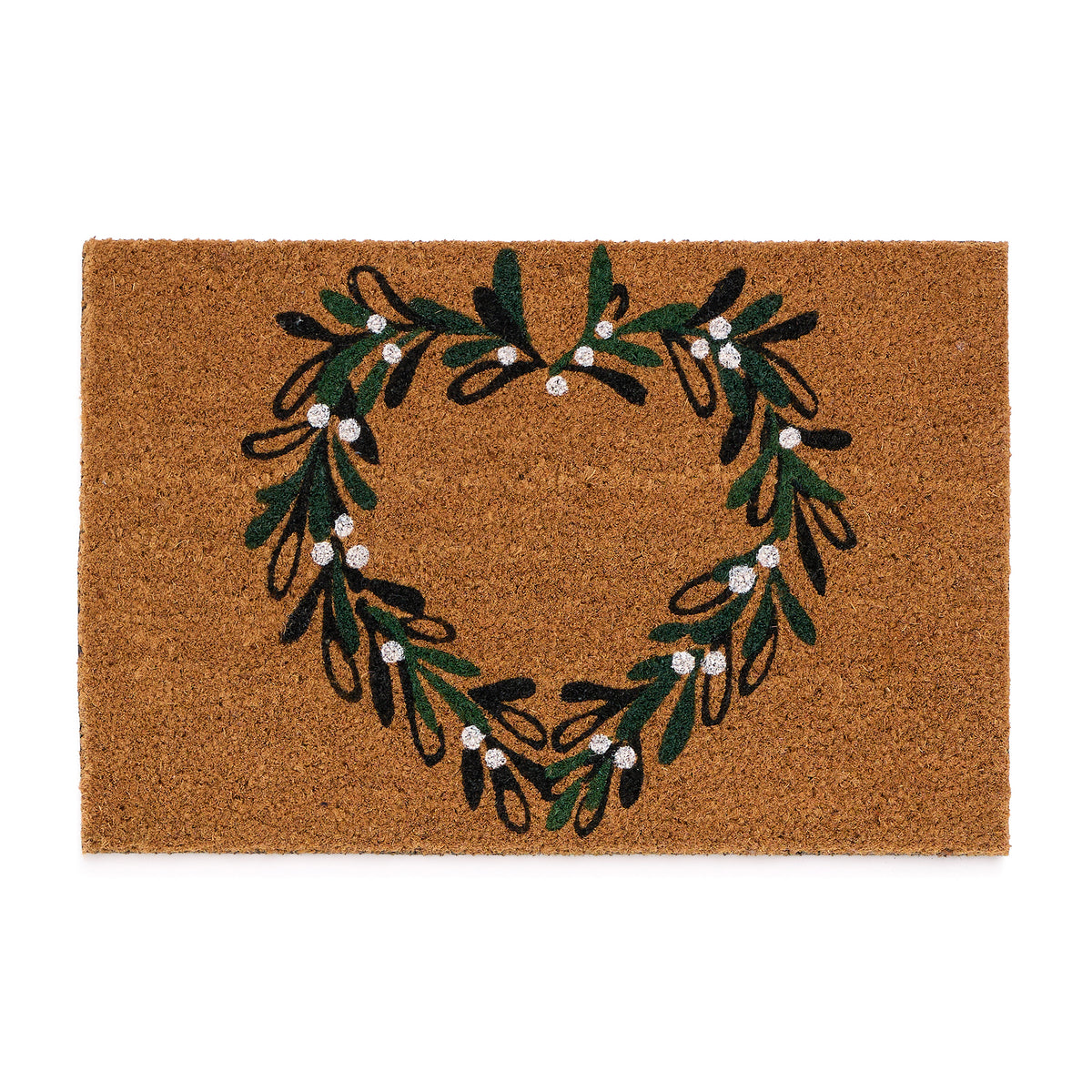 My Mat Printed Coir Mistletoe Heart
