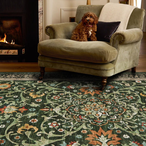Hug Rug Eco-Washable Country Paisley Green
