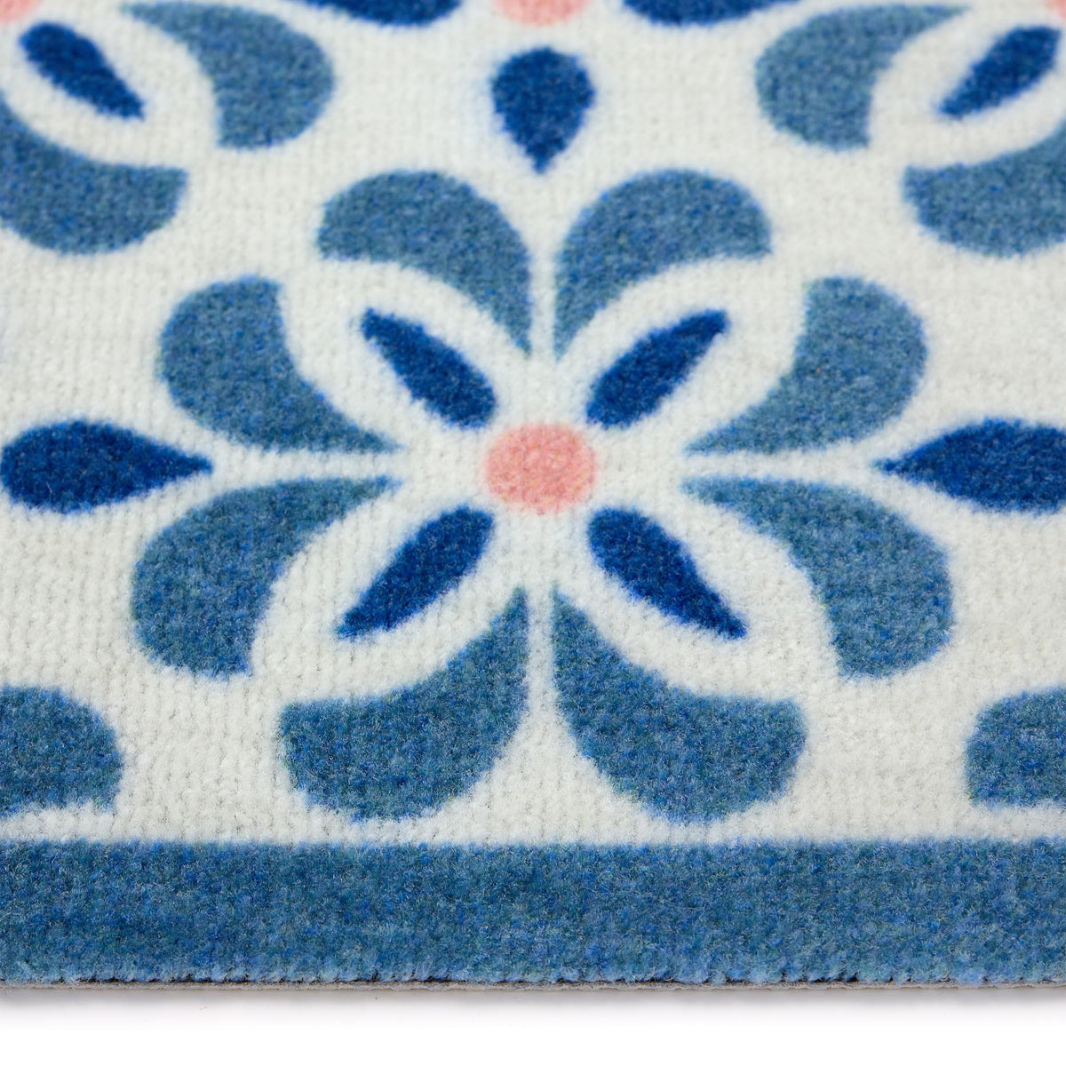 Dip & Drip Nylon Printed Bathroom Geo Blue Tile