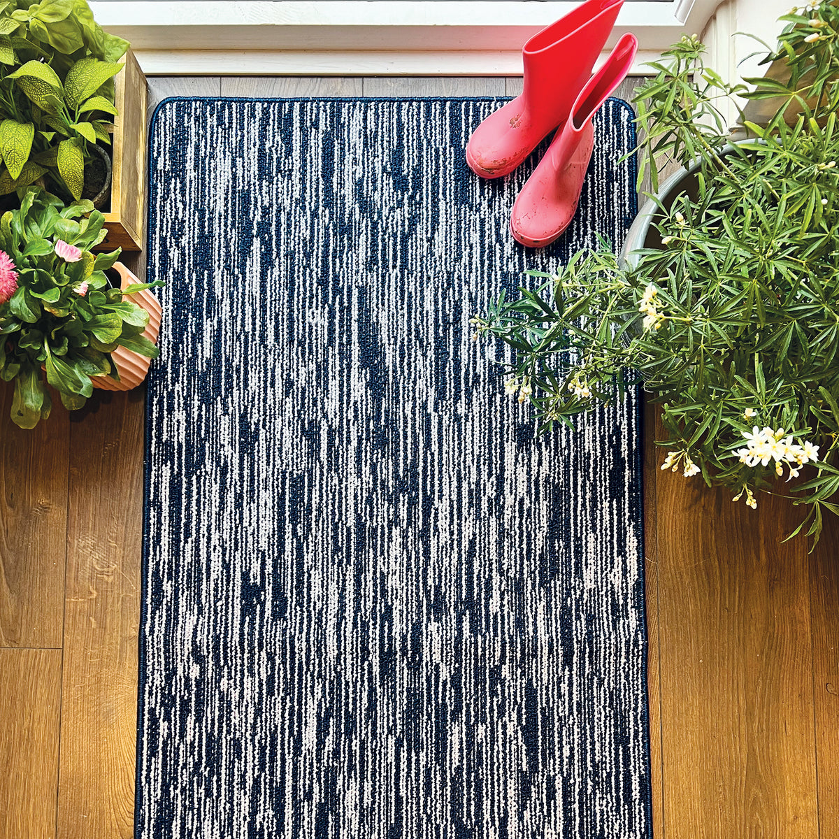 My Mat Stain Resistant Durable - Navy Broken Stripe