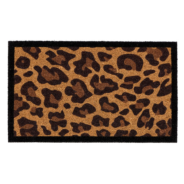 My Mat Printed Coir Leopard Border