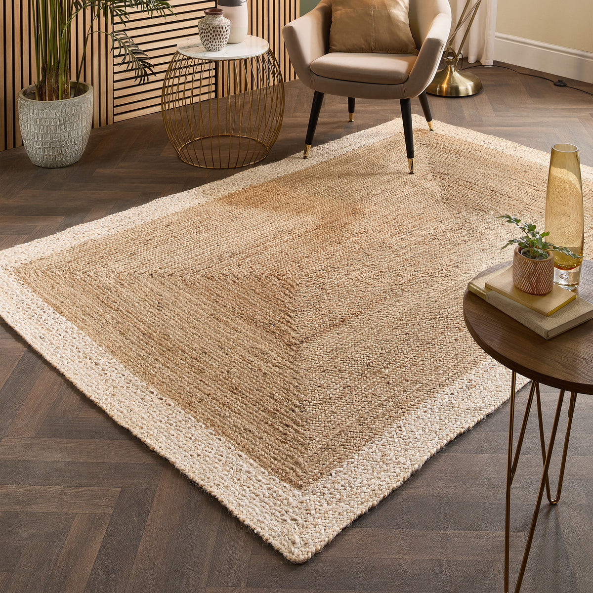 Origins Jute Border Natural White
