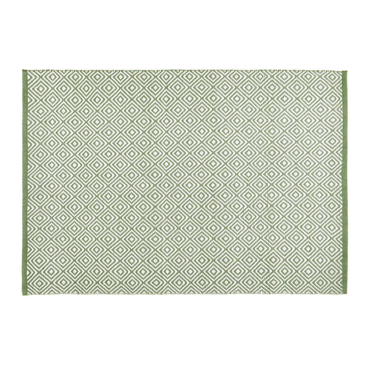 Hug Rug Woven Diamond Rug Dark Green
