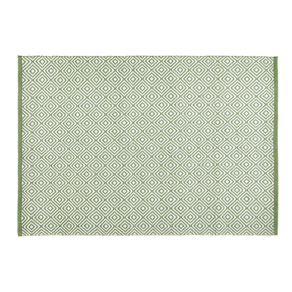 Hug Rug Woven Diamond Rug Dark Green