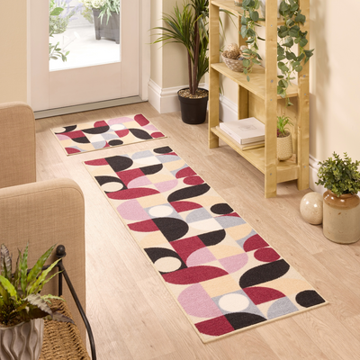 Floormatters Purple Geo Mat & Runner Set