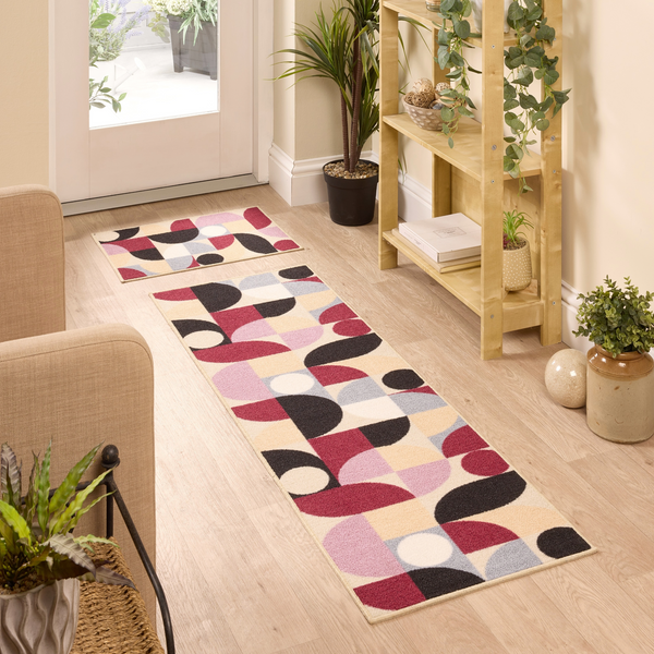 Floormatters Purple Geo Mat & Runner Set