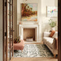 Hug Rug Eco-Washable Vintage Scroll Green