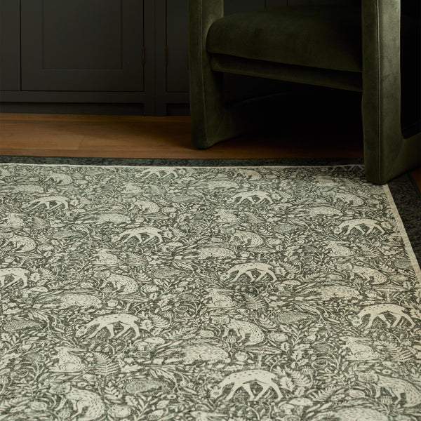 Hug Rug Eco-Washable Whimsical Woodland Green