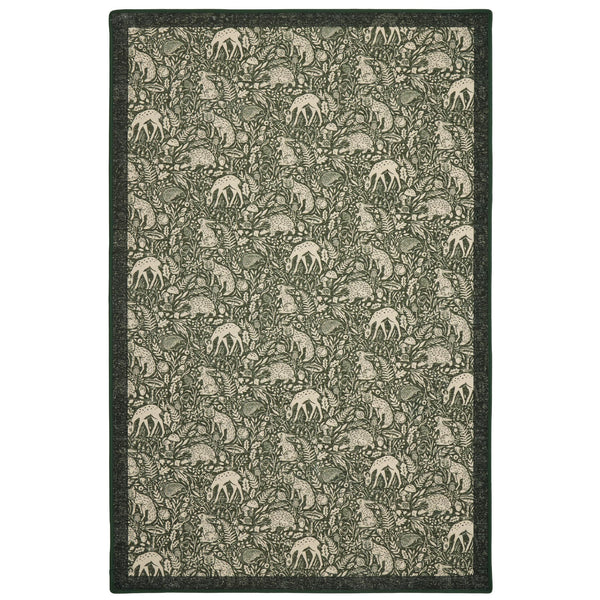 Hug Rug Eco-Washable Whimsical Woodland Green