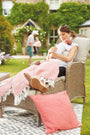 Hug Rug Woven Plain Cushion Coral Pink