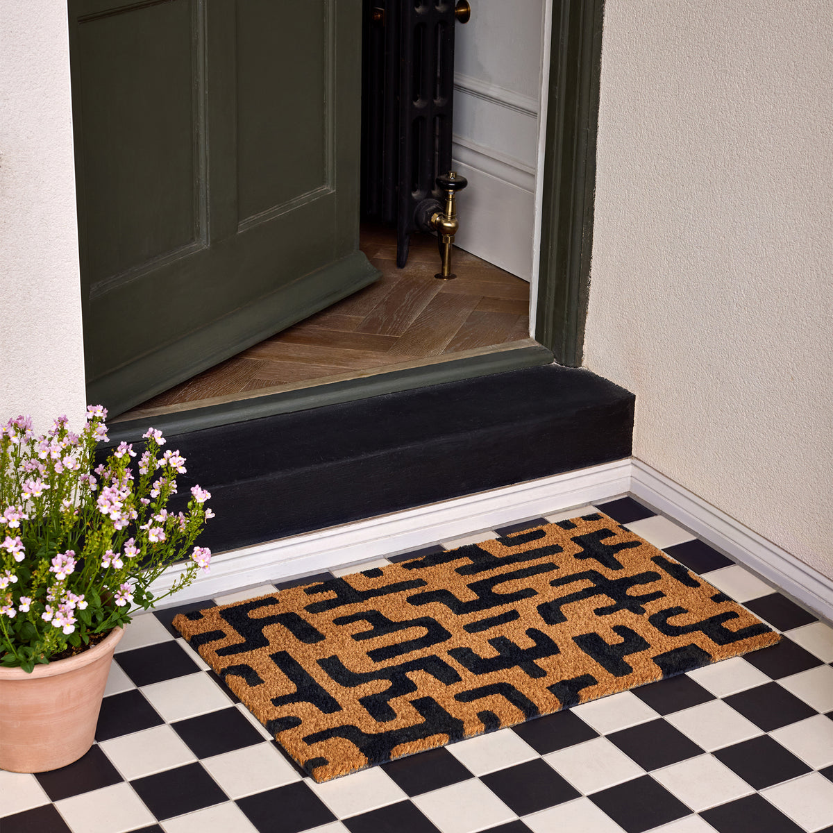 My Mat Printed Coir Abstract Maze