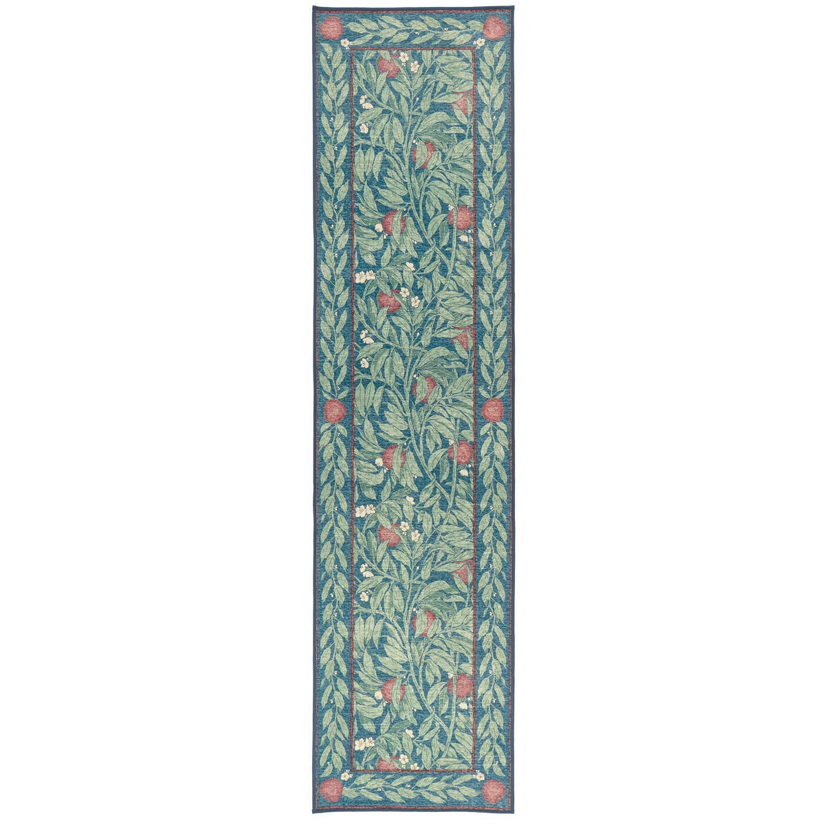 Sanderson By Highgrove x Hug Rug Eco-Washable Ancient Apple Tree Midnight Runner with an apple tree design. 