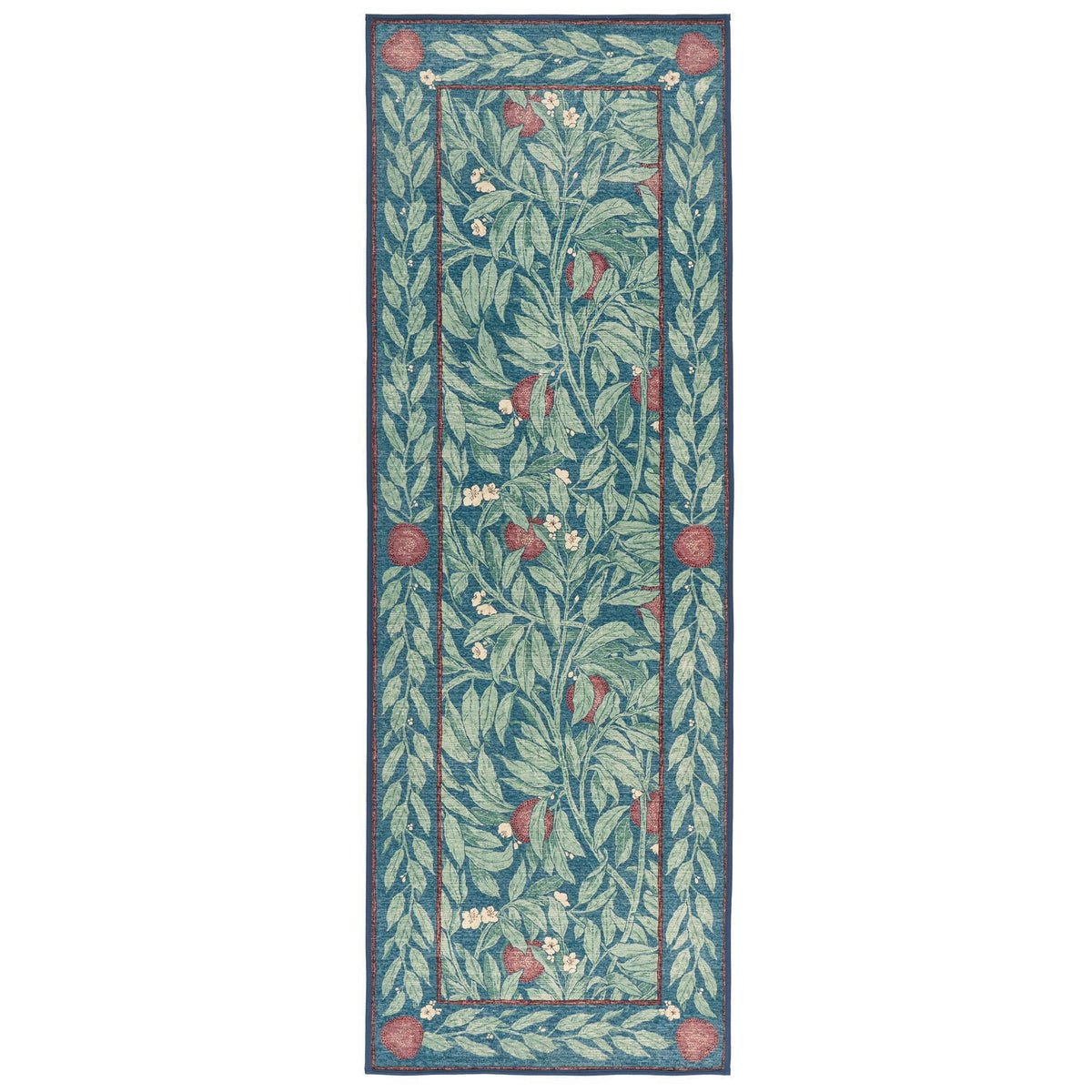 Sanderson By Highgrove x Hug Rug Eco-Washable Ancient Apple Tree Midnight Runner with an apple tree design.