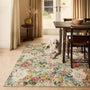 Sanderson By Highgrove x Hug Rug Antique Hydrangea & Rose with a floral design, styled on wooden flooring.