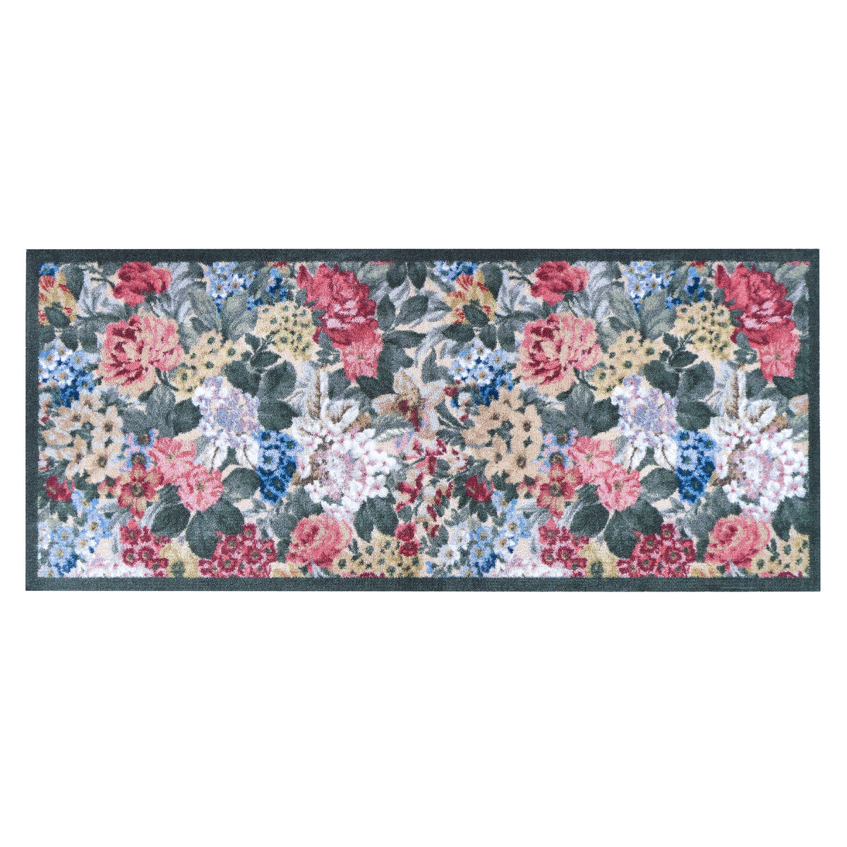 Sanderson By Highgrove x Hug Rug Antique Hydrangea & Rose Runner with a floral design.