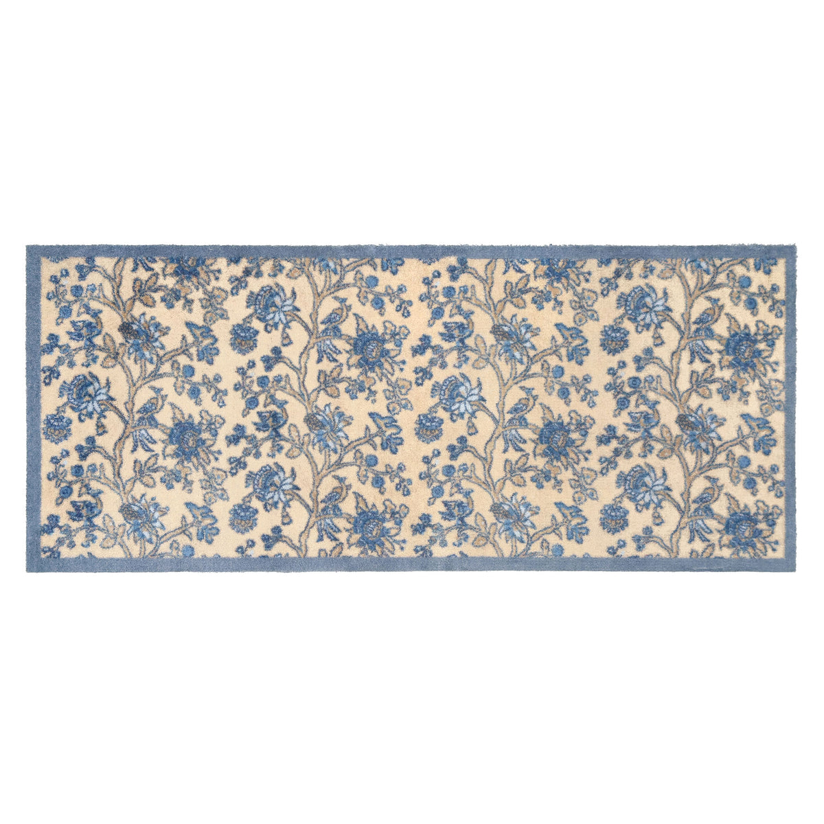 Sanderson By Highgrove x Hug Rug Azalea Walk Wedgwood Runner with a blue floral design.