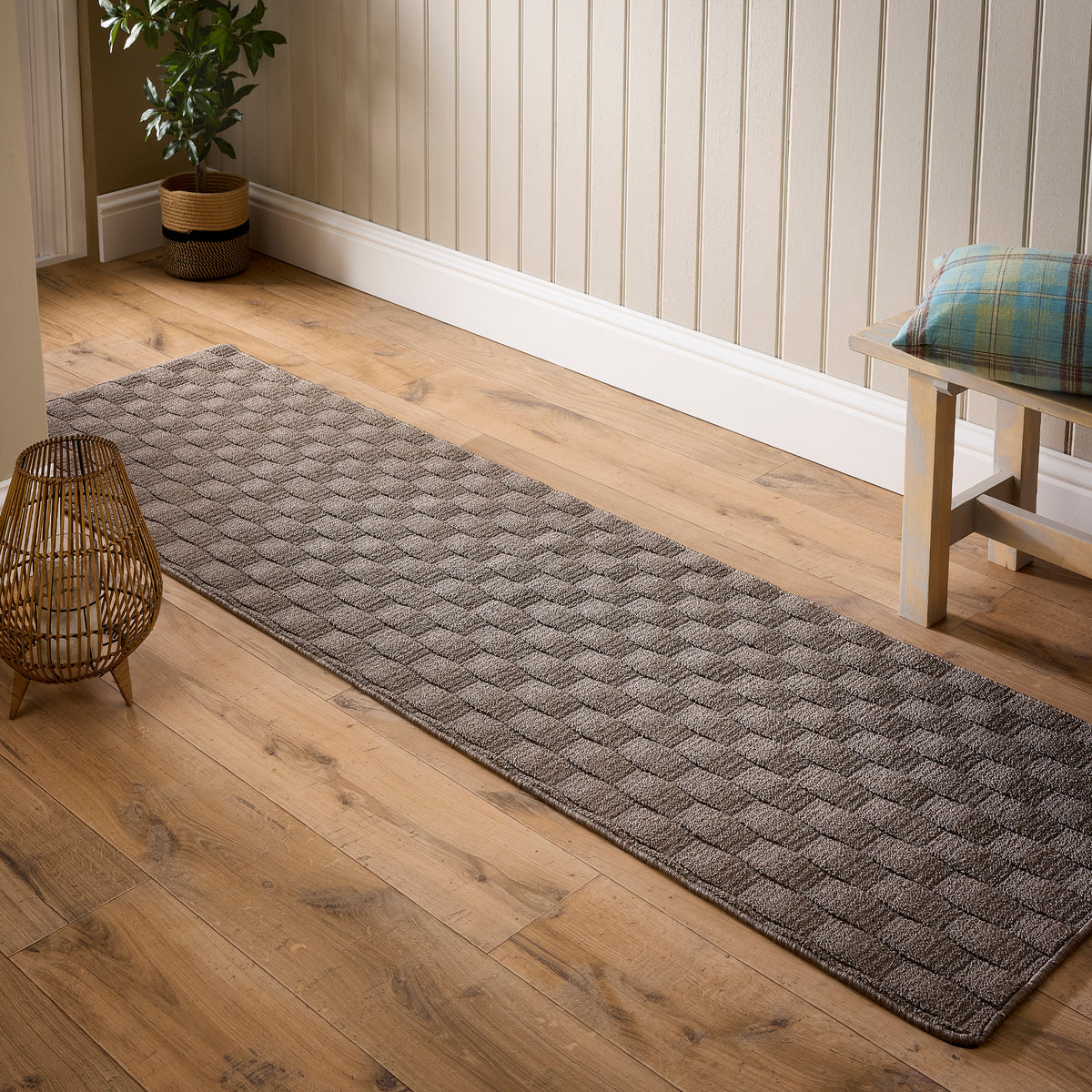 My Mat Sculptured Washable Basket Weave Mink