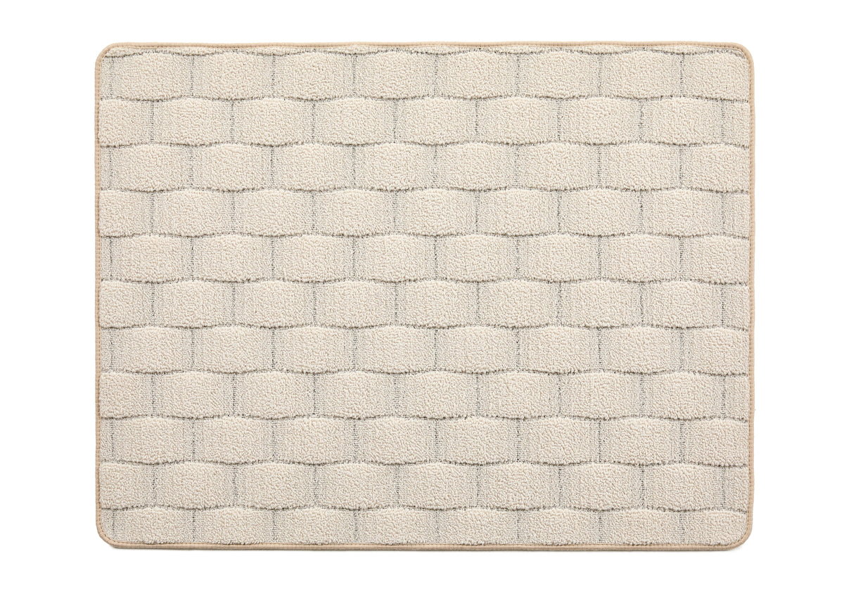 My Mat Sculptured Washable Basket Weave Ivory