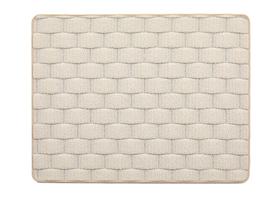 My Mat Sculptured Washable Basket Weave Ivory