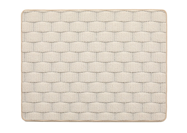 My Mat Sculptured Washable Basket Weave Ivory