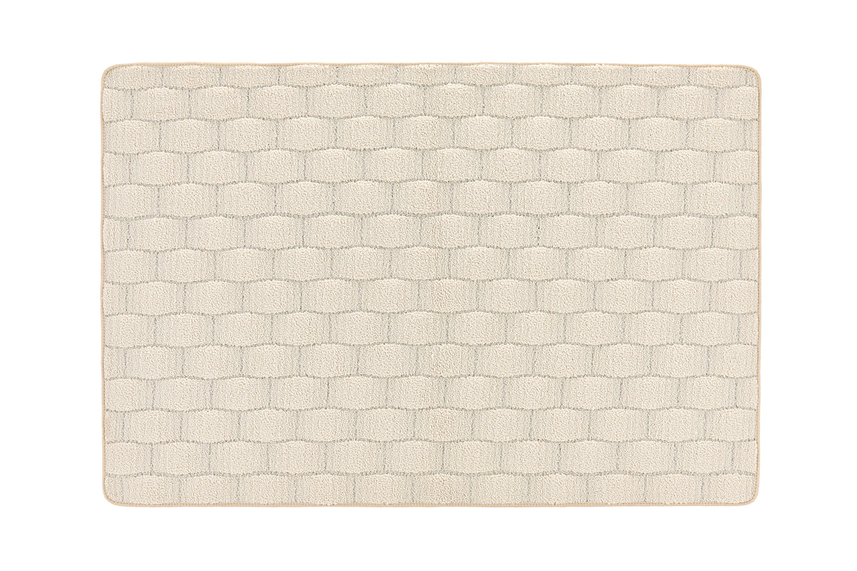 My Mat Sculptured Washable Basket Weave Ivory