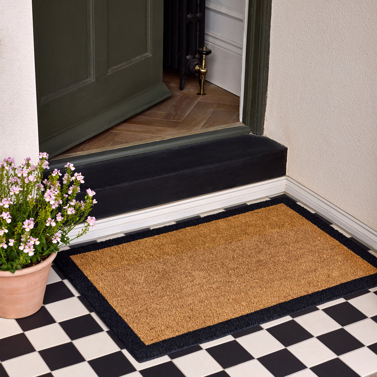 My Mat Printed Coir Border Black