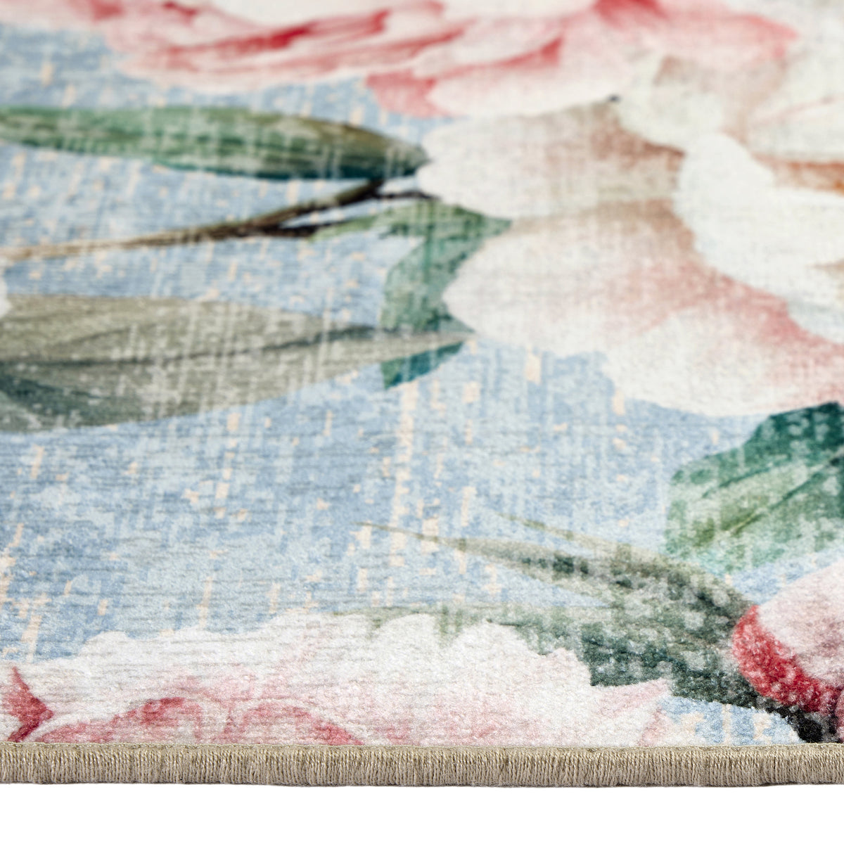 Hug Rug Eco-Washable Blooming Peonies Powder Blue