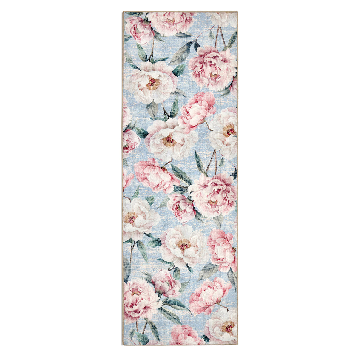 Hug Rug Eco-Washable Blooming Peonies Powder Blue