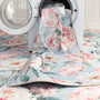 Hug Rug Eco-Washable Blooming Peonies Powder Blue