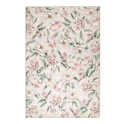 Hug Rug Eco-Washable Blooming Peonies Oyster Pink