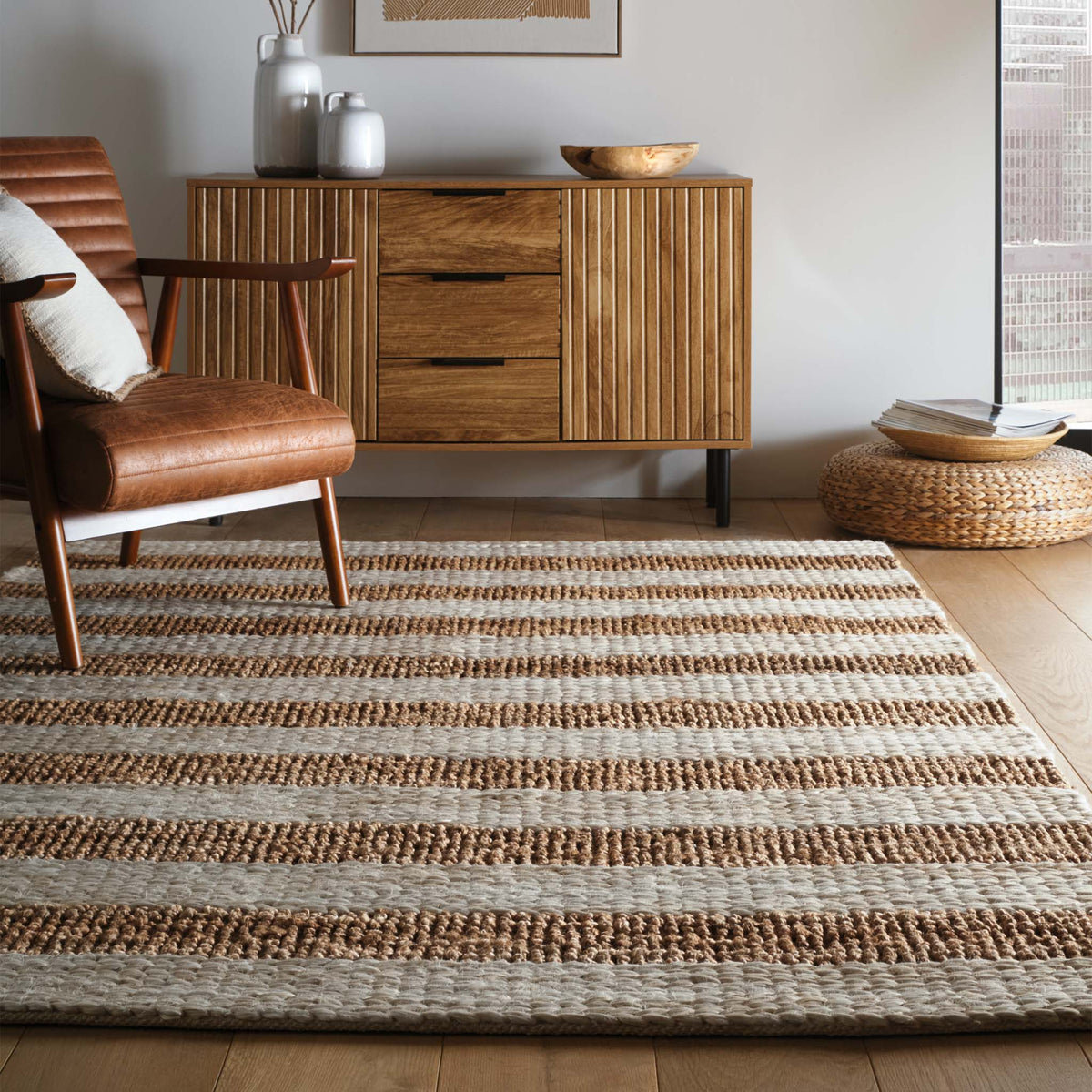 Origin Bondi Jute Stripe Cream Natural
