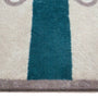 Bone Stripe Teal- 100% recycled cotton doormat featuring a striped pattern with a bone in the centre.