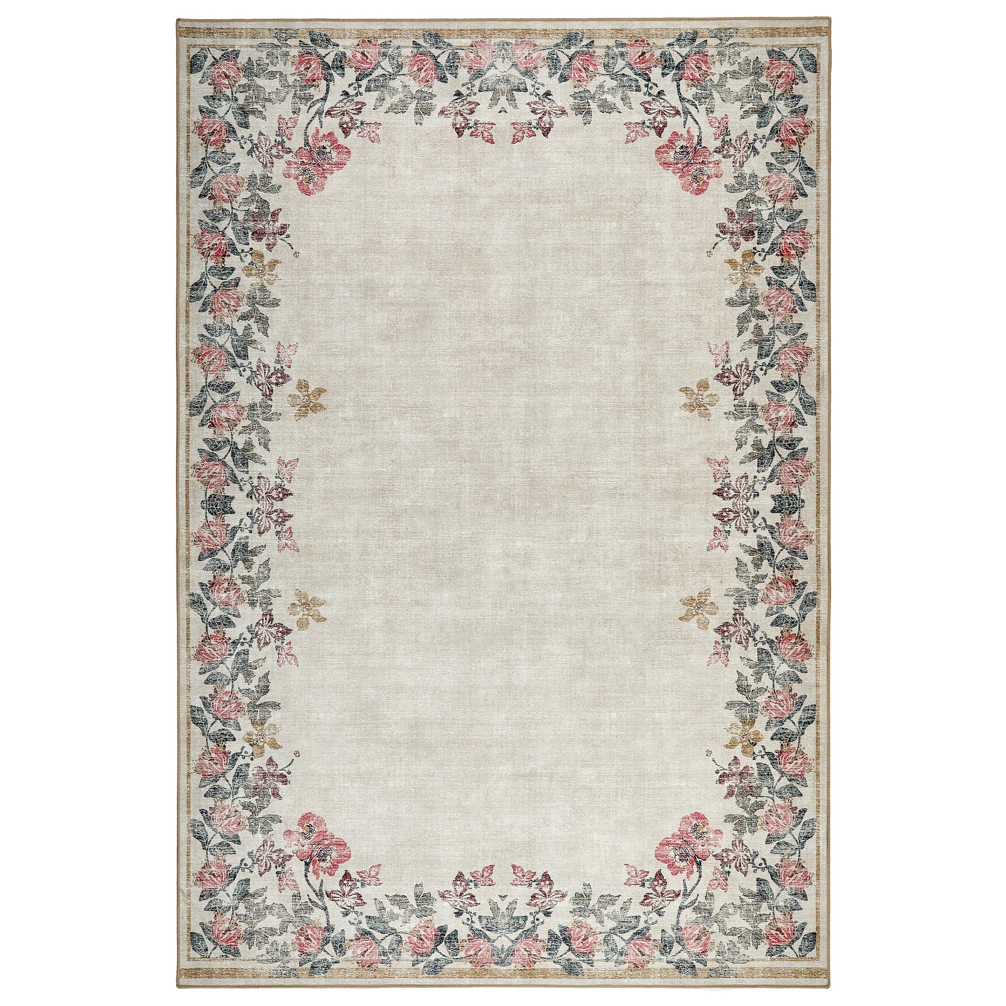 Hug Rug Eco-Washable Botanical Border - Phoenox Textiles
