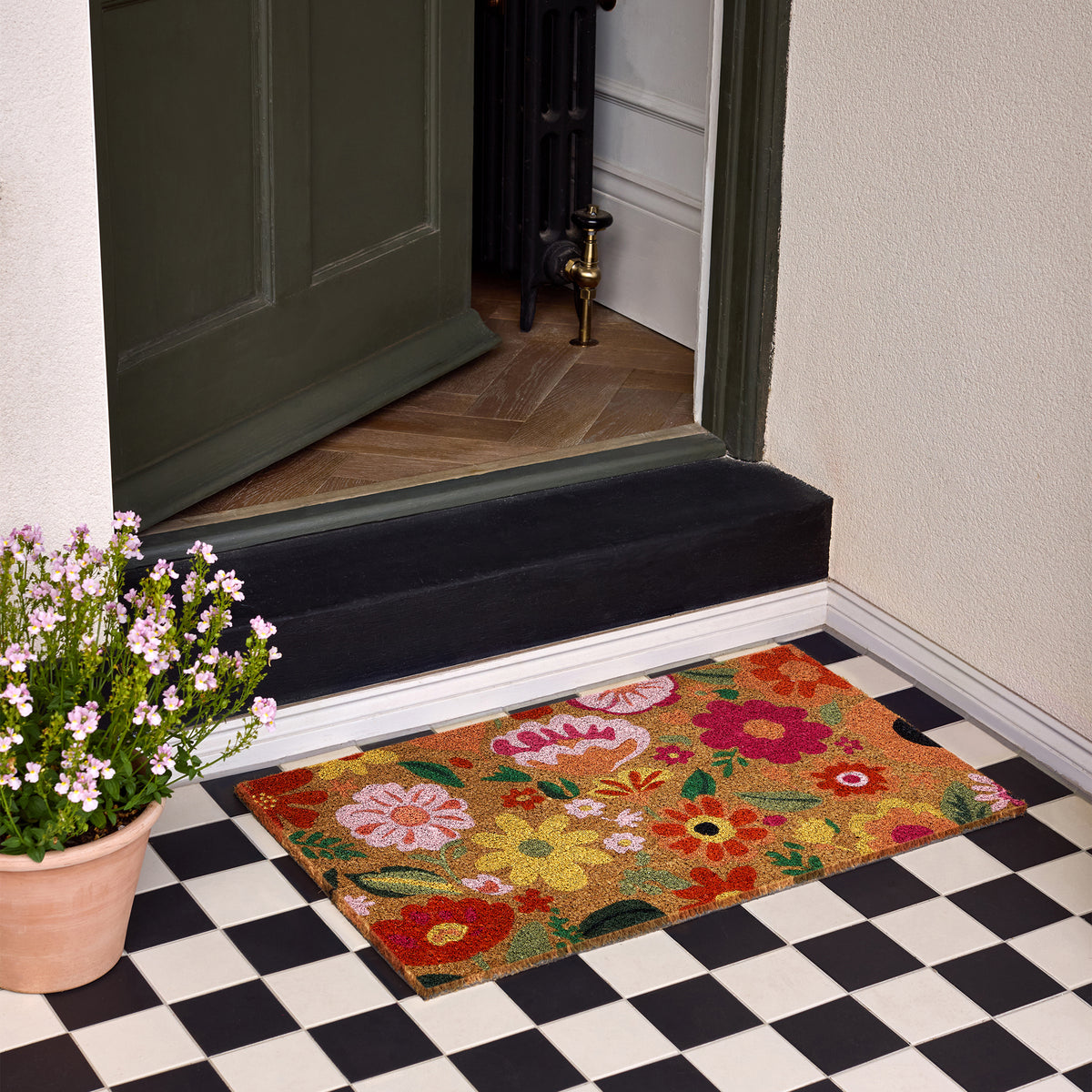 My Mat Printed Coir Bright Blooms
