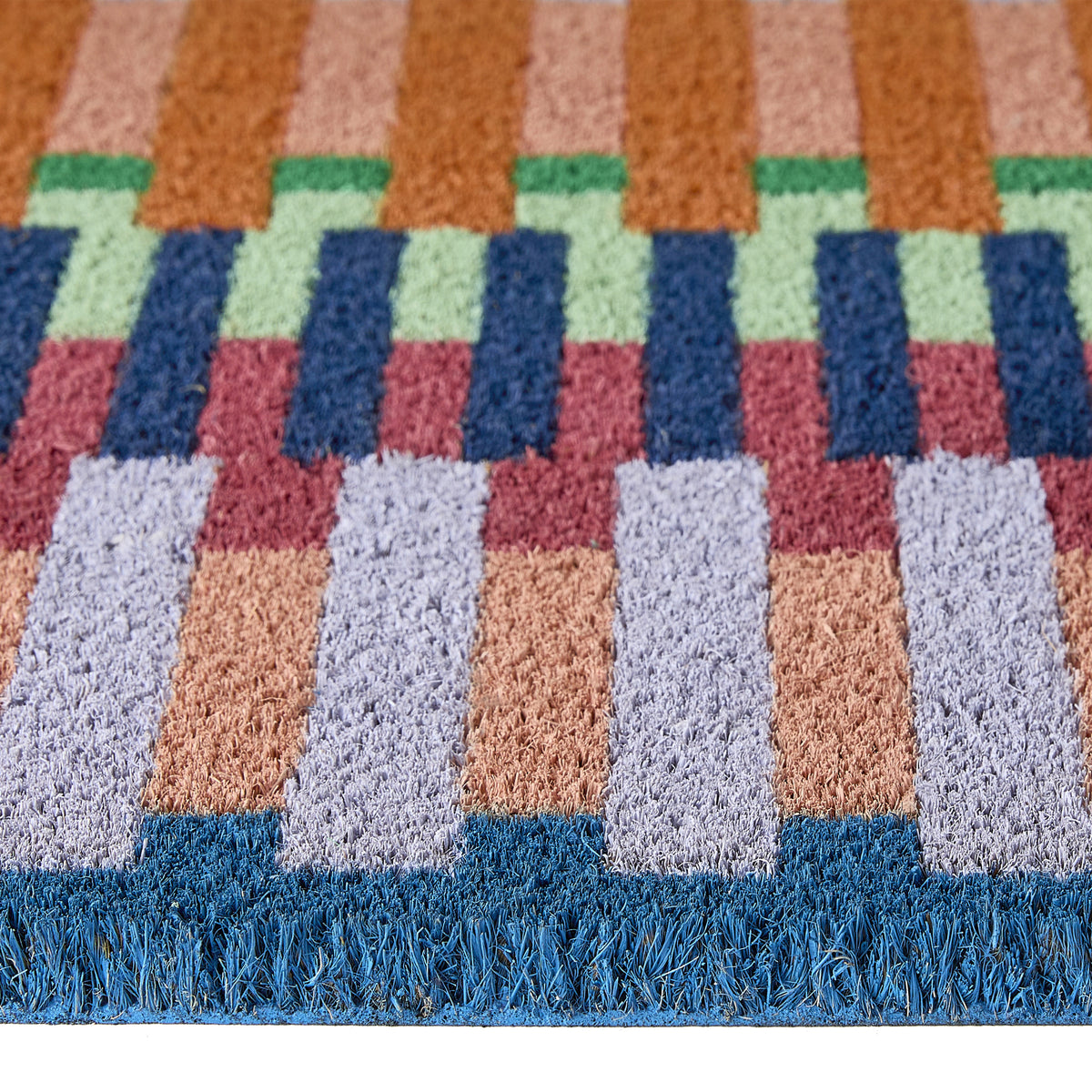 My Mat Printed Coir Bright Broken Stripe