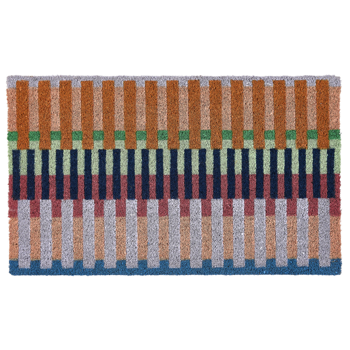 My Mat Printed Coir Bright Broken Stripe