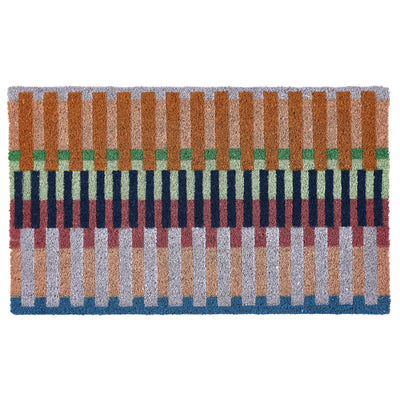 My Mat Printed Coir Bright Broken Stripe