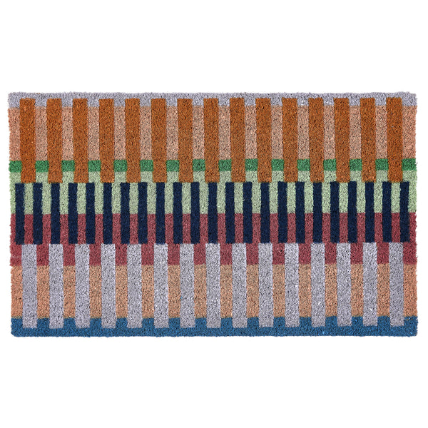 My Mat Printed Coir Bright Broken Stripe