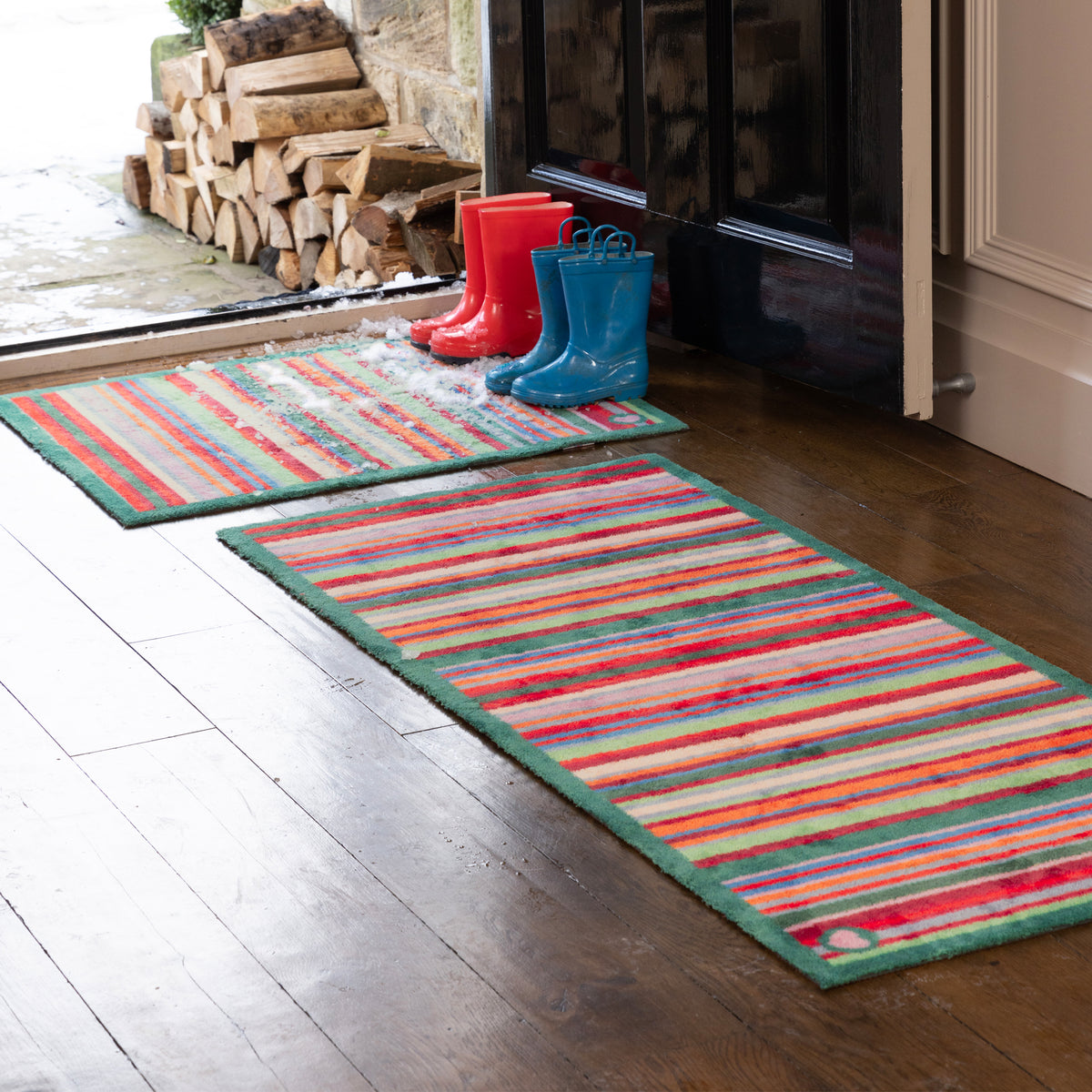 Hug Rug Bright Green Stripe