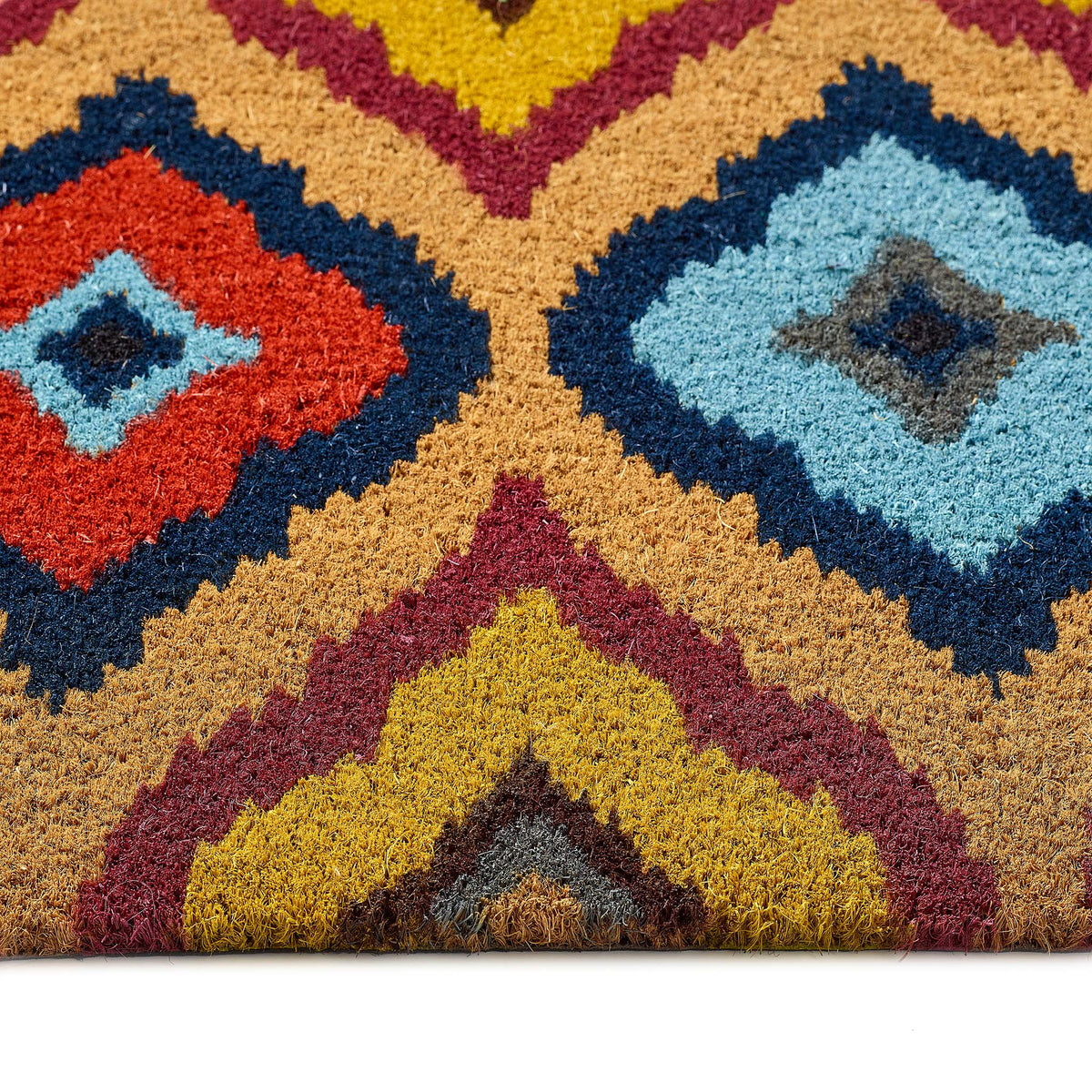 My Mat Printed Coir Bright Ikat Doormat