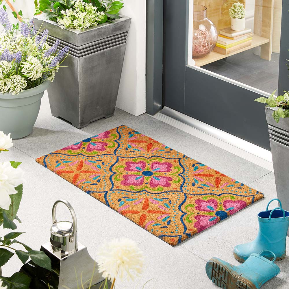 My Mat Printed Coir Bright Tile Doormat