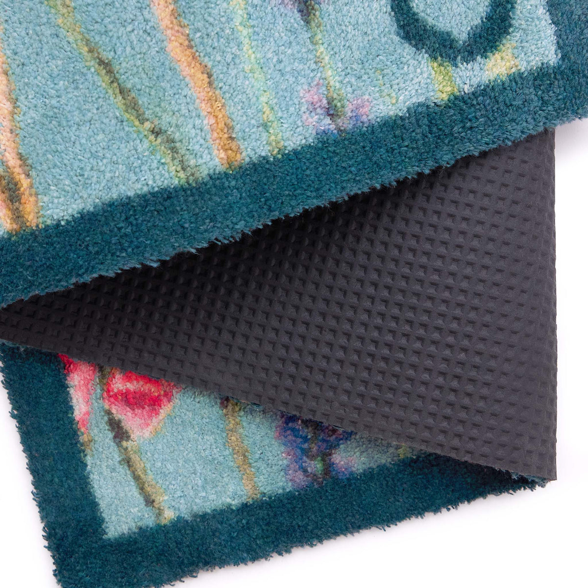 Butterfly Garden Blue Detail- Made from 100% recycled cotton featuring a wildflower garden and butterflies.