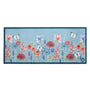 Butterfly Garden Blue Runner- 100% recycled cotton runner featuring a wildflower garden and butterflies.