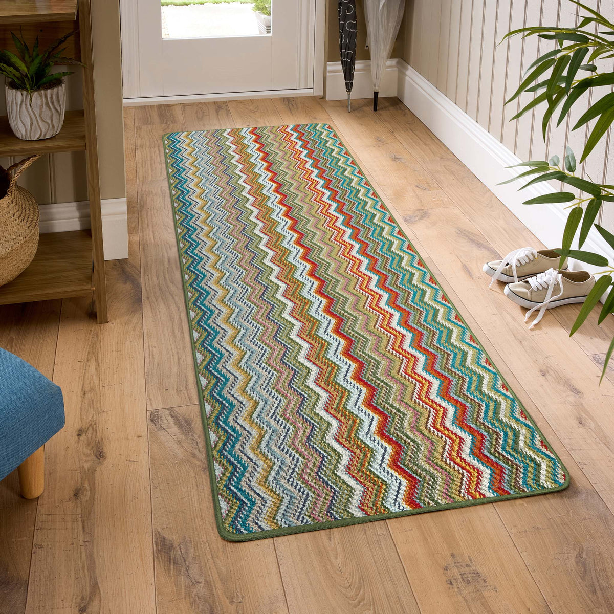 My Mat Stain Resistant Candy Multi Green Zigzag