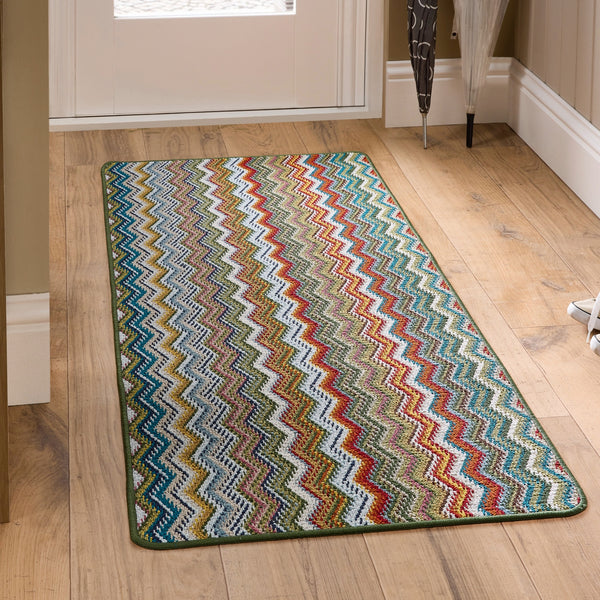 My Mat Stain Resistant Candy Multi Green Zigzag