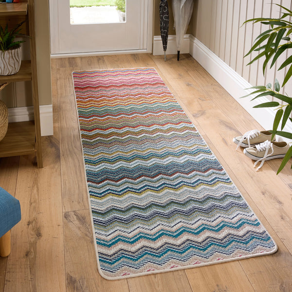 My Mat Stain Resistant Candy Multi Rainbow Zig Zag